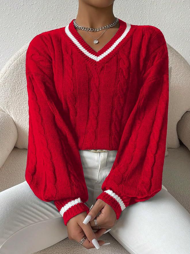 Damen Grobstrick Pullover Drune