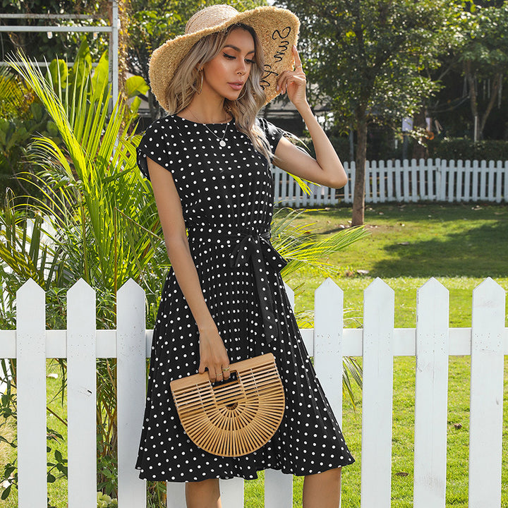 Damen Sommerkleid mit Rüschendetails und taillierbarem Gürtel Drune