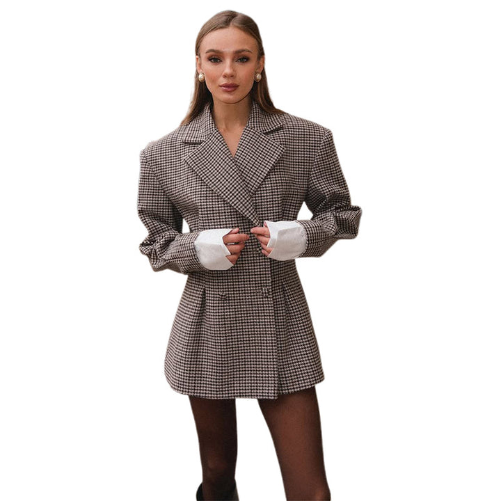 Damen taillierte karierte Blazerjacke Drune