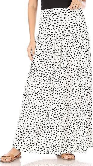 Damen Maxi-Rock mit elastischem Bund und Taschen Drune
