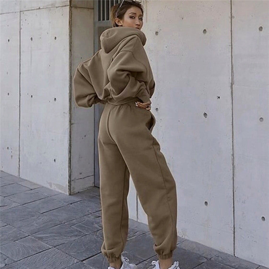 Damen Modischer Hoodie-Jumpsuit mit lässigem Schnitt und praktischen Taschen Drune