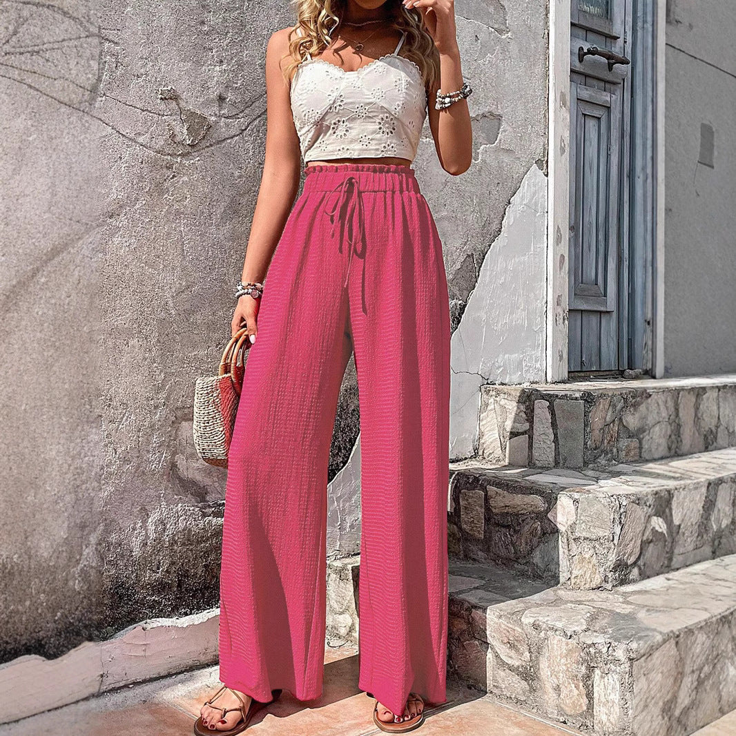 Damen Weite Sommerhose mit elastischem Bund und praktischem Kordelzug Drune
