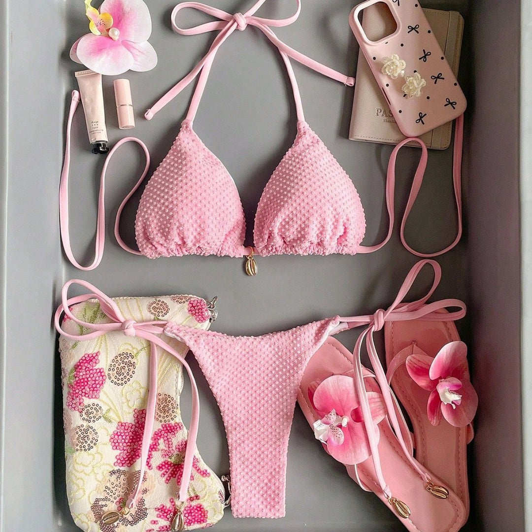 Damen Bikini mit strukturierter Oberfläche Drune