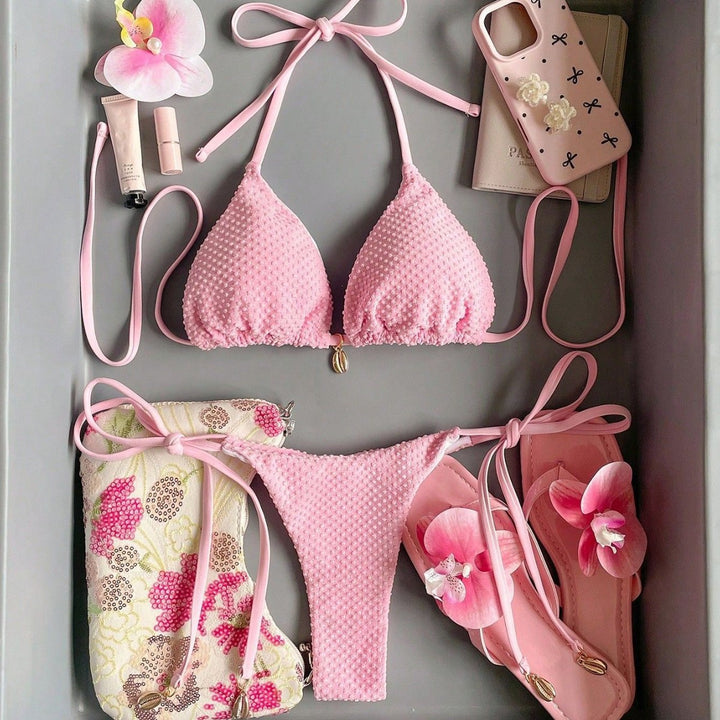 Damen Bikini mit strukturierter Oberfläche Drune