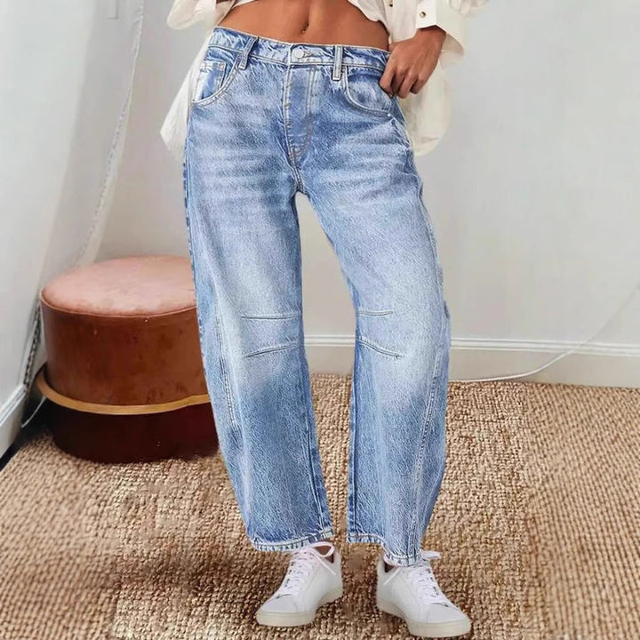 Damen Hoch Taillierte Baggy Jeans Drune