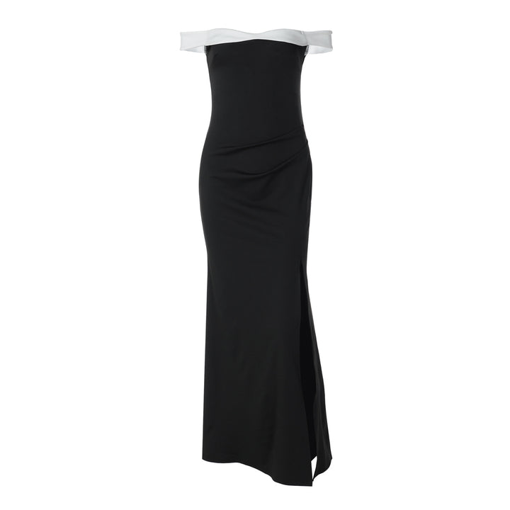 Damen Elegantes Maxikleid mit schulterfreiem Design und seitlichem Schlitz Drune