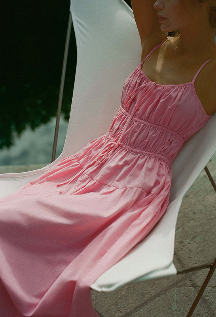 Damen luftiges Sommerkleid mit verstellbaren Trägern Drune