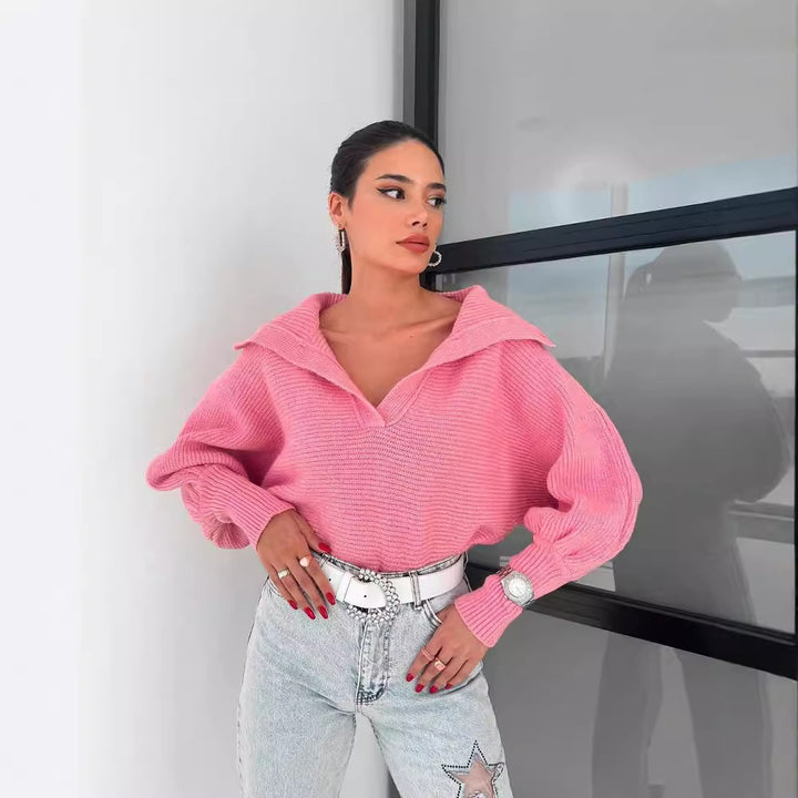 Damen Oversized Strickpullover Drune