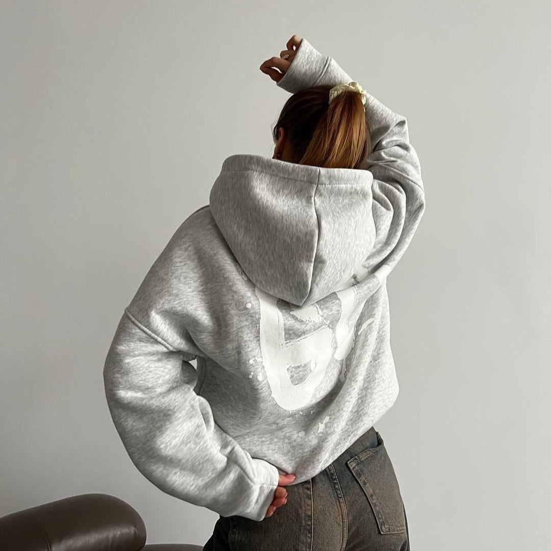 Damen oversized Kapuzenpullover mit bequemen Schnitt und lässigen Ärmeln Drune