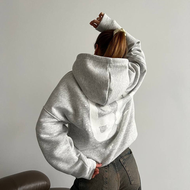 Damen oversized Kapuzenpullover mit bequemen Schnitt und lässigen Ärmeln Drune
