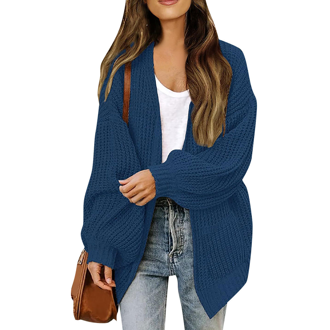 Damen Oversized Chunky Strickjacke Drune