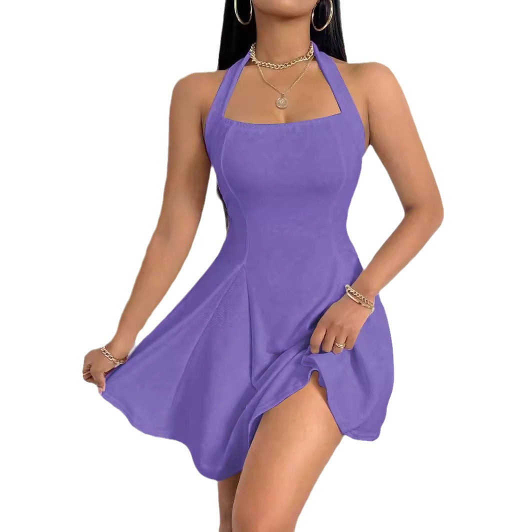 Damen Sommerliches Neckholder Kleid mit fließendem Saum Drune