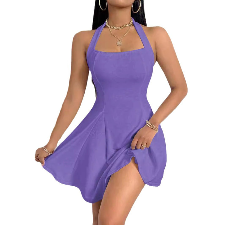 Damen Sommerliches Neckholder Kleid mit fließendem Saum Drune