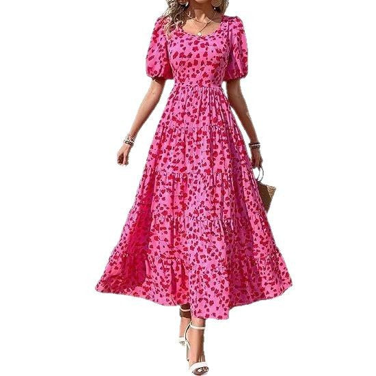 Damen Maxikleid mit schwingendem Saum und floralem Muster Drune