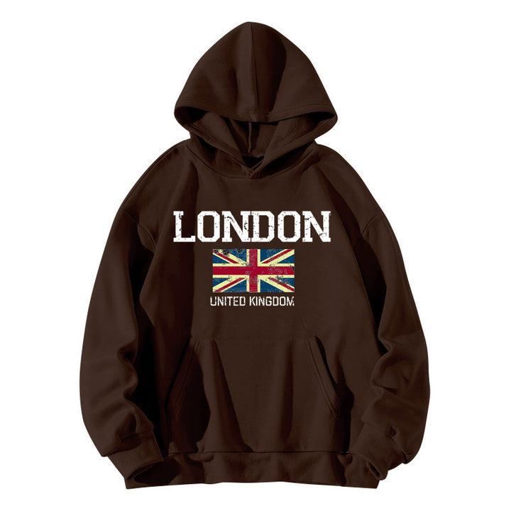 Damen Kapuzenpullover im urbanen London-Style mit Kängurutasche und gemütlichem Schnitt Drune