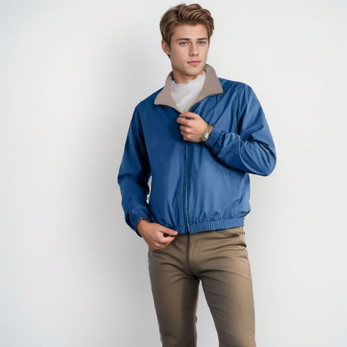 Herren leichte Übergangsjacke mit hochschließendem Kragen Drune