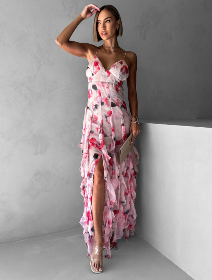 Damen Sommerliches Maxikleid mit floralen Prints Drune