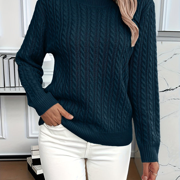 Damen Strickpullover mit elegantem Zopfdesign Drune
