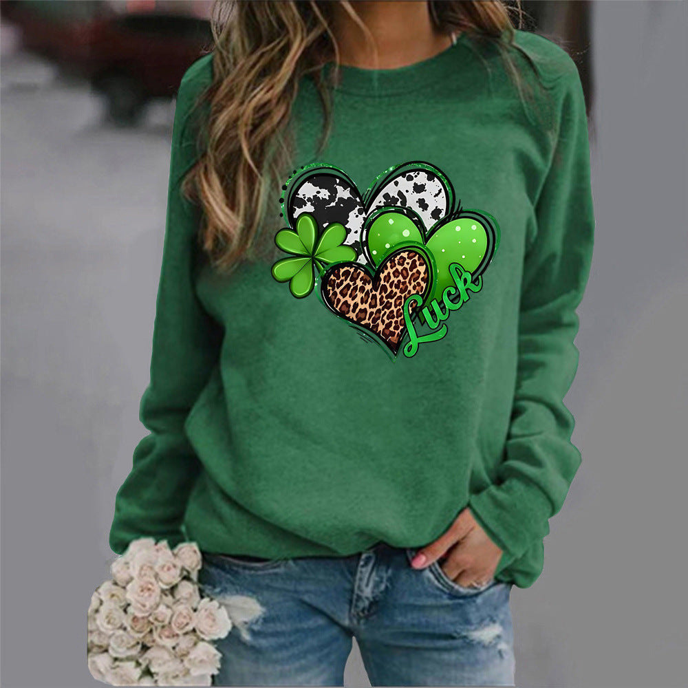 Damen Sweatshirt mit kreativem Herzdesign und auffälligem Motiv Drune
