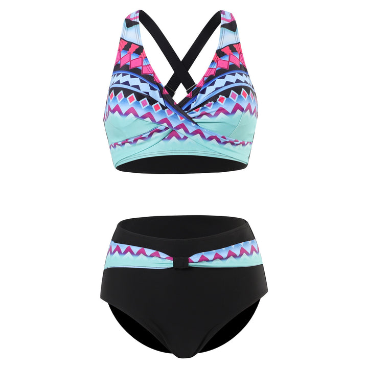 Damen Bikiniset mit multifunktionalem Oberteil und hochbundiger Bikinihose Drune