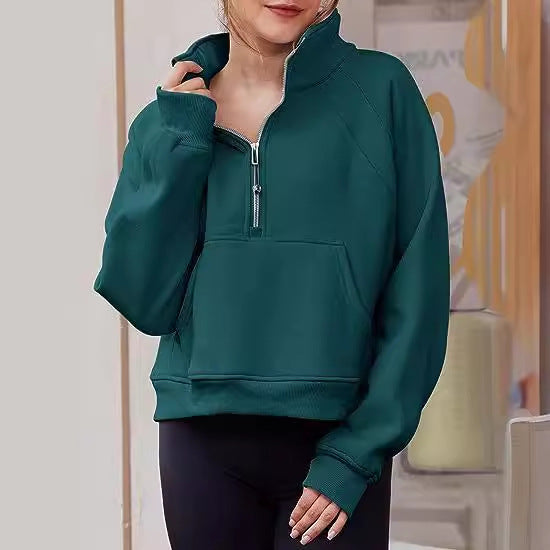 Damen stylischer Half-Zip Sweatshirt Drune