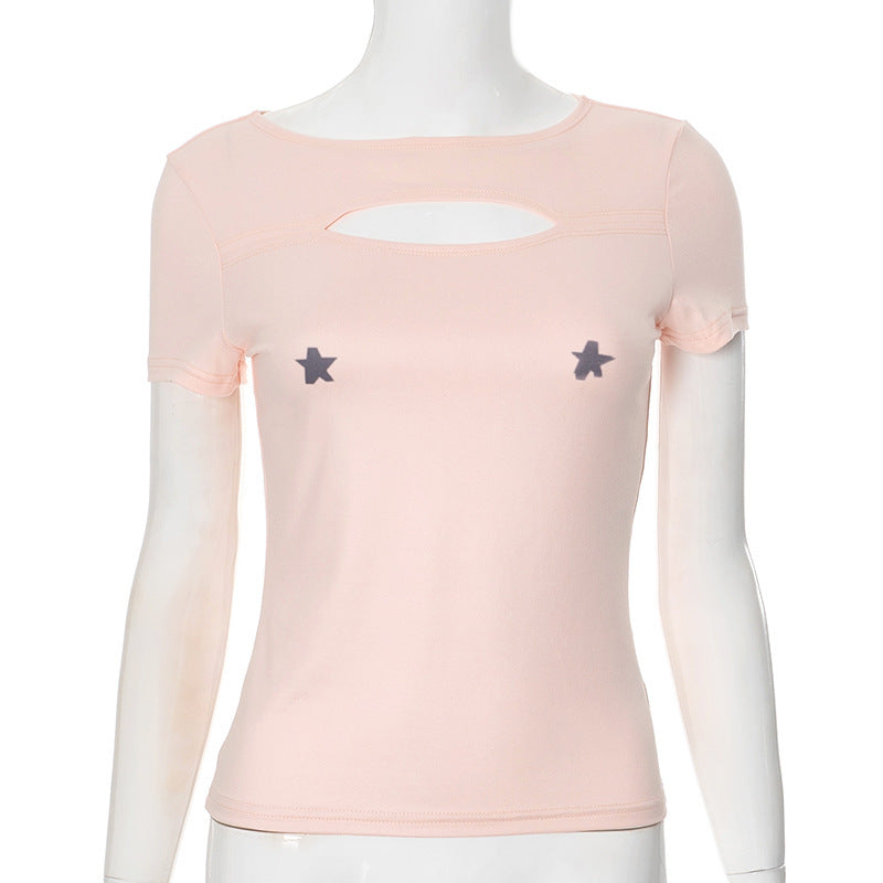 Damen luftiges Trägershirt mit elegantem Cut-out-Design und floralem Druck Drune