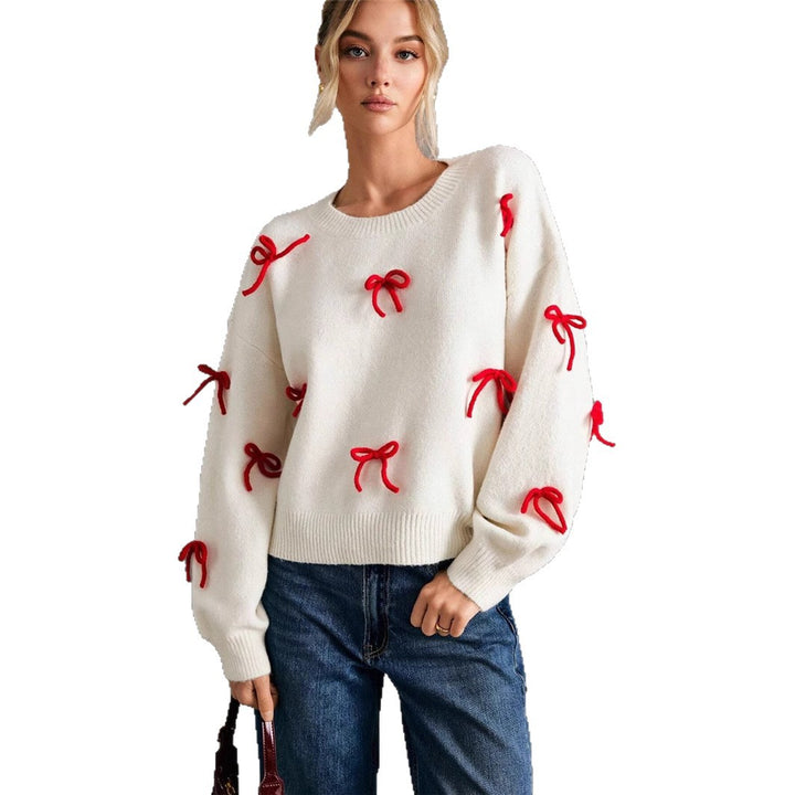 Damen Pullover mit dekorativen Schleifenelementen und modernem Schnitt Drune