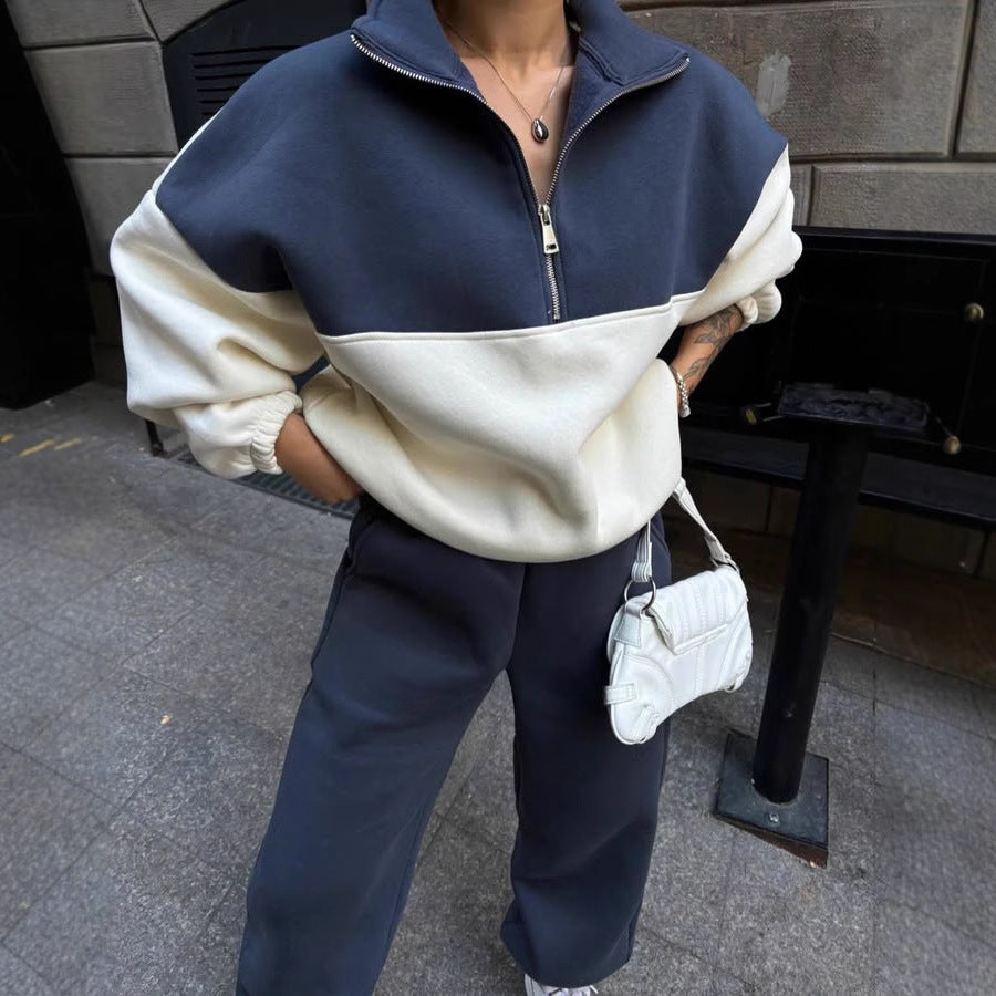 Damen Relaxed-Fit Sweatshirt und komfortable Sporthose Set Drune