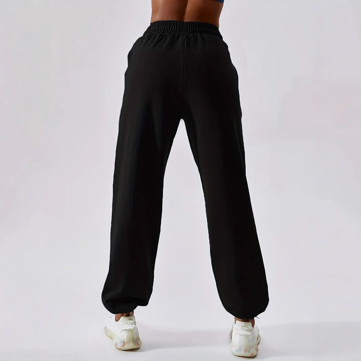 Damen lässige Sporthose mit hohem Bund und elastischen Bündchen Drune