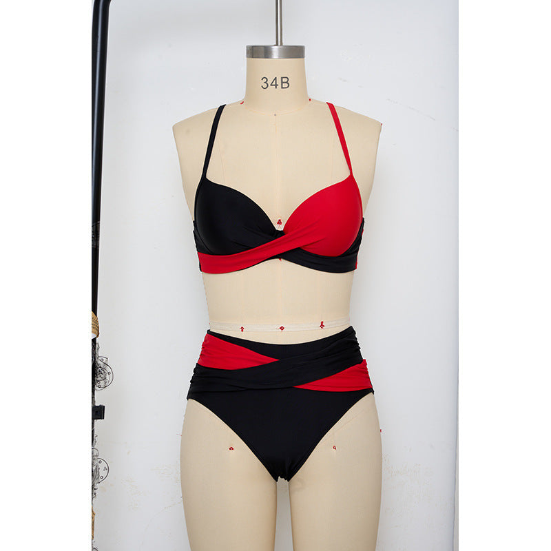 Damen Bikini-Set mit modernem Wickeldesign und verstellbaren Trägern Drune