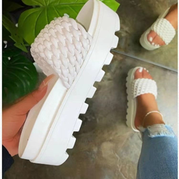 Damen Clogs mit geflochtenem Riemendesign und rutschfester Sohle Drune