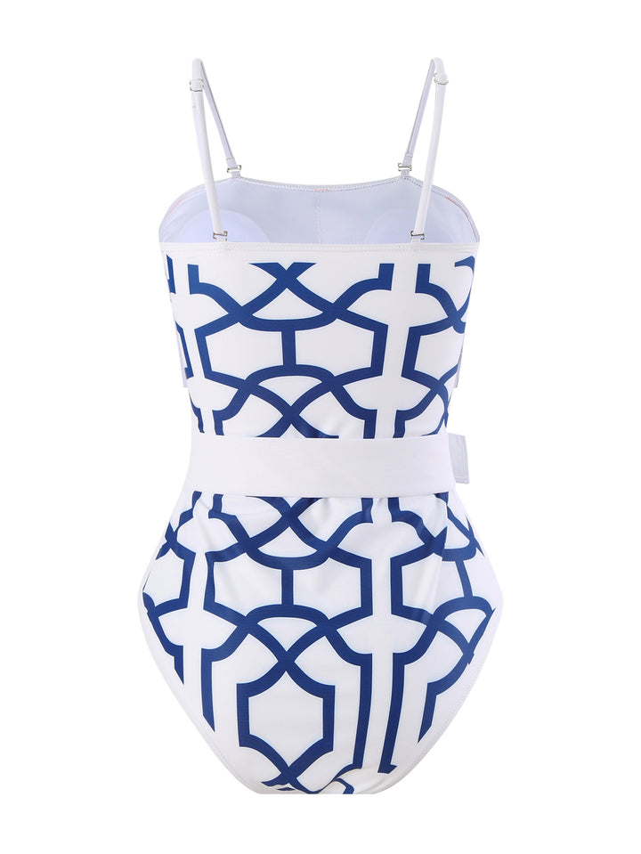 Damen Badeanzug mit elegantem Kimono und raffiniertem Gürtel Drune