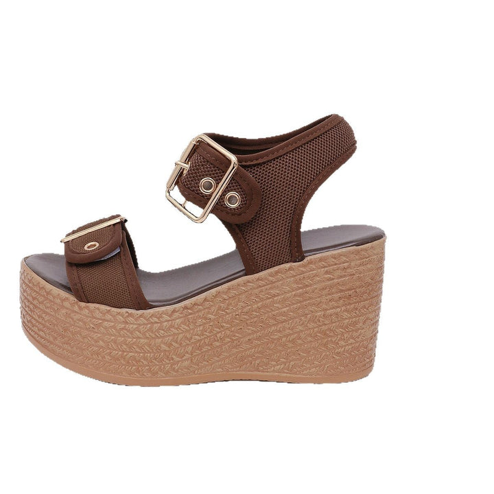 Damen Wedge-Sandalen mit verstellbaren Schnallen und rutschfester Sohle Drune