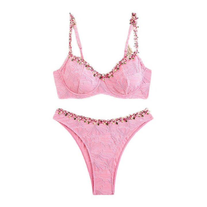 Damen Bikini-Set mit floralen Applikationen Drune