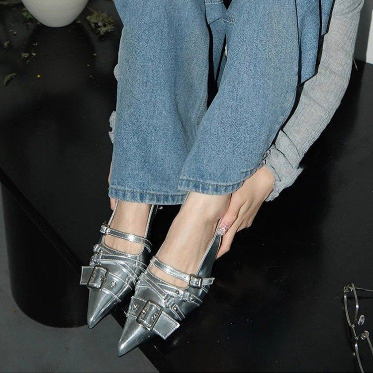 Damen elegante Sling-Pumps mit modischer Schnallenverzierung Drune