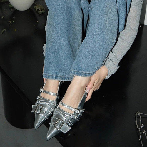 Damen elegante Sling-Pumps mit modischer Schnallenverzierung Drune