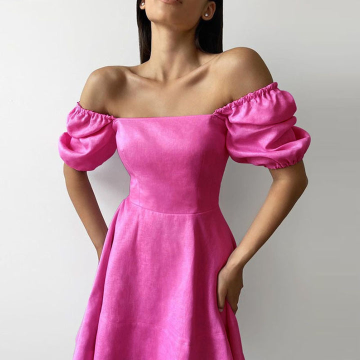 Damen Verspieltes Kleid mit großzügigen Puffärmeln und schwingendem Saum Drune