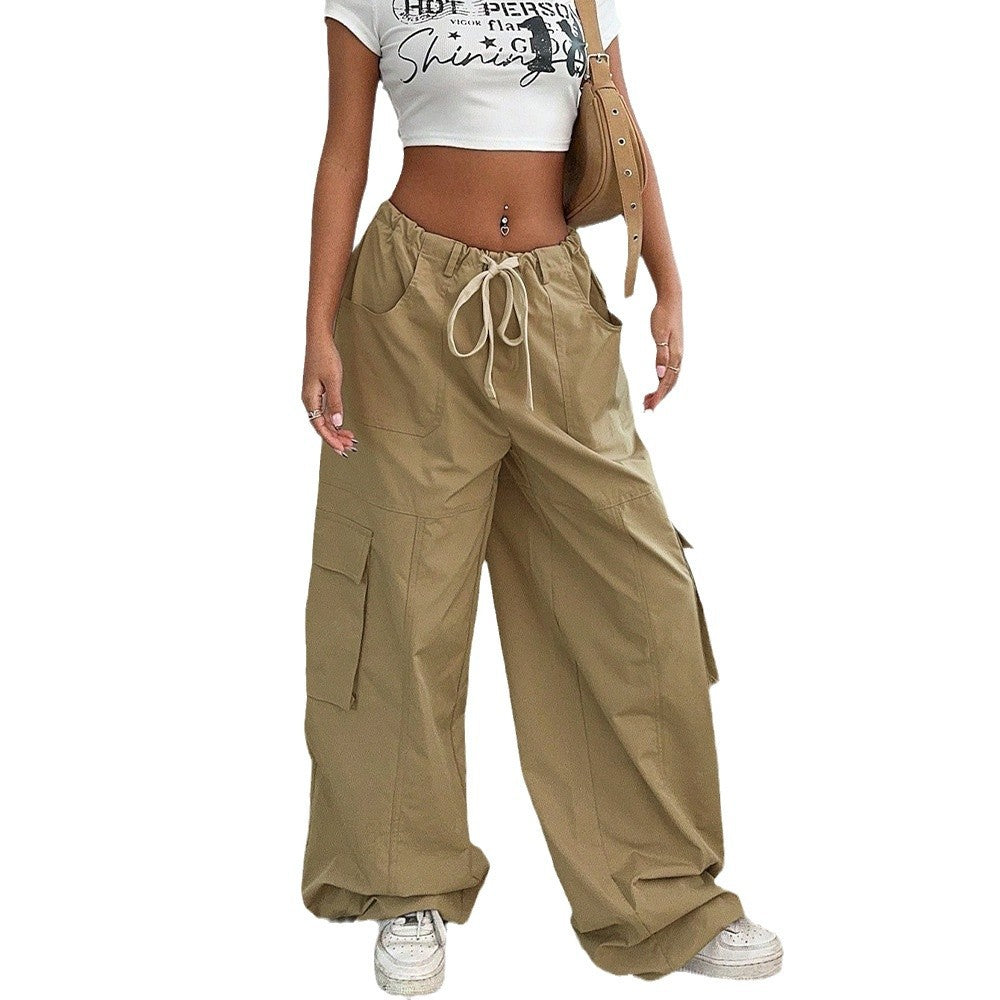 Damen Cargo-Hose mit seitlichen Taschen und elastischem Bund Drune