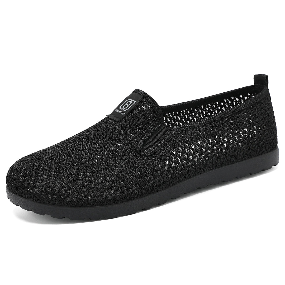 Damen nan atmungsaktiver gestrickter Slipper mit elastischem Einstieg und dämpfender EVA-Laufsohle Drune