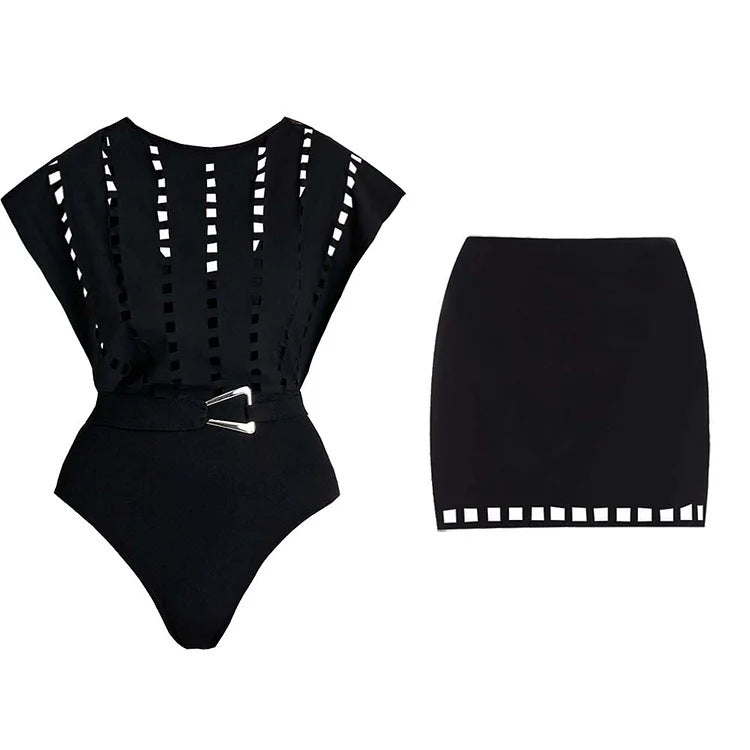 Damen Badeanzug mit elegantem Schnitt und modischen Details Drune