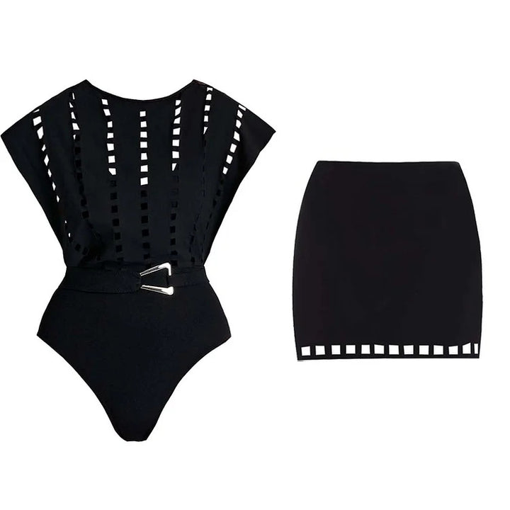 Damen Badeanzug mit elegantem Schnitt und modischen Details Drune