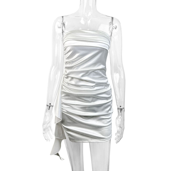 Damen Elegantes Minikleid mit seitlicher Raffung und asymmetrischem Saum Drune