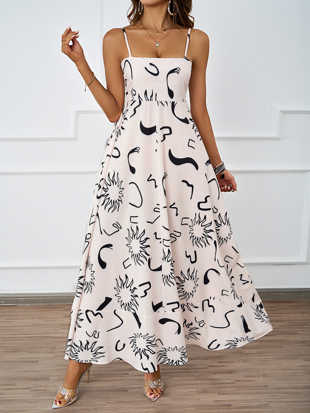 Damen Maxikleid mit grafischem Muster Drune