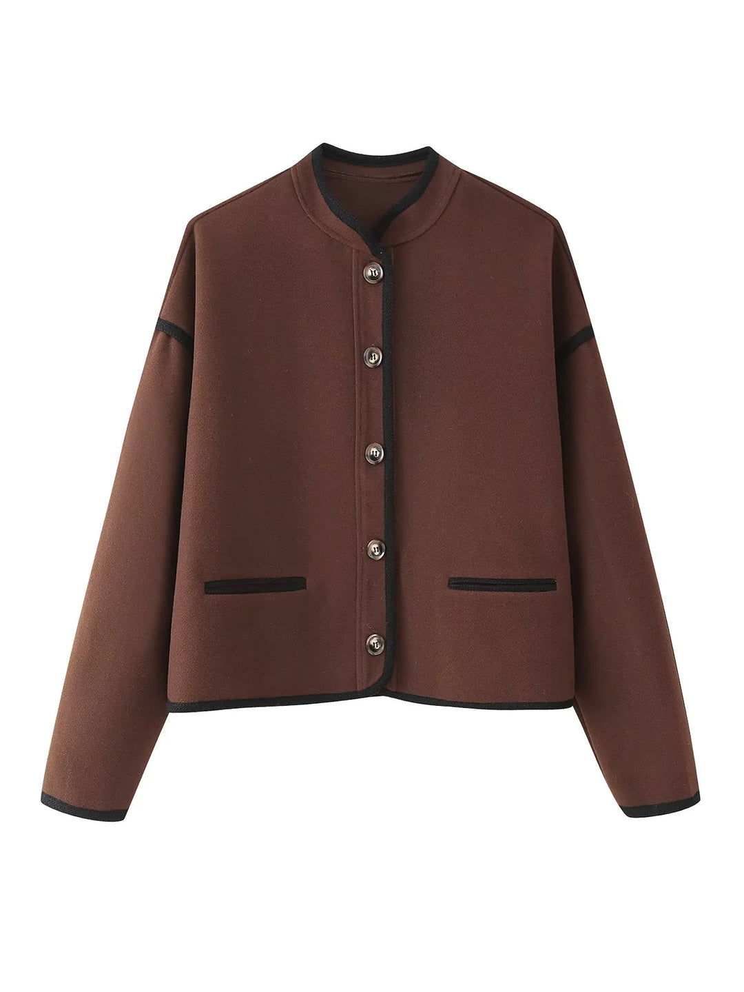 Damen elegante Übergangsjacke mit dekorativen Knöpfen Drune