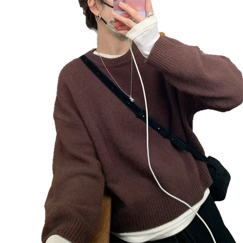 Damen lässiger Grobstrickpullover mit oversized Schnitt und weichen Ärmeln Drune