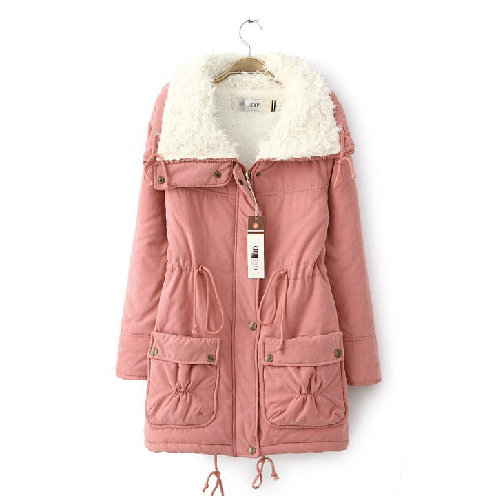 Damen lässige Steppjacke mit kuscheligem Innenfutter und verstellbarem Taillenzug Drune