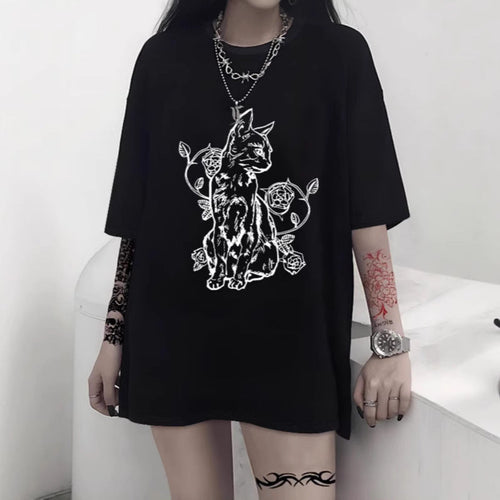 Damen Oversized T-Shirt mit dekorativem Schleifenmotiv Drune