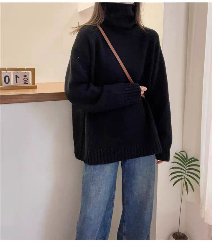 Damen Oversized Rollkragenpullover aus hochwertigem Strick Drune