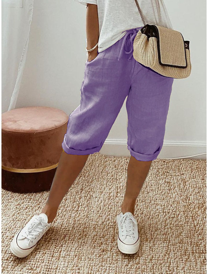 Leichte Shorts mit elastischem Bund für Damen Drune