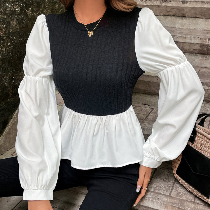 Damen Bluse mit voluminösen Puffärmeln und strukturiertem Oberteil Drune